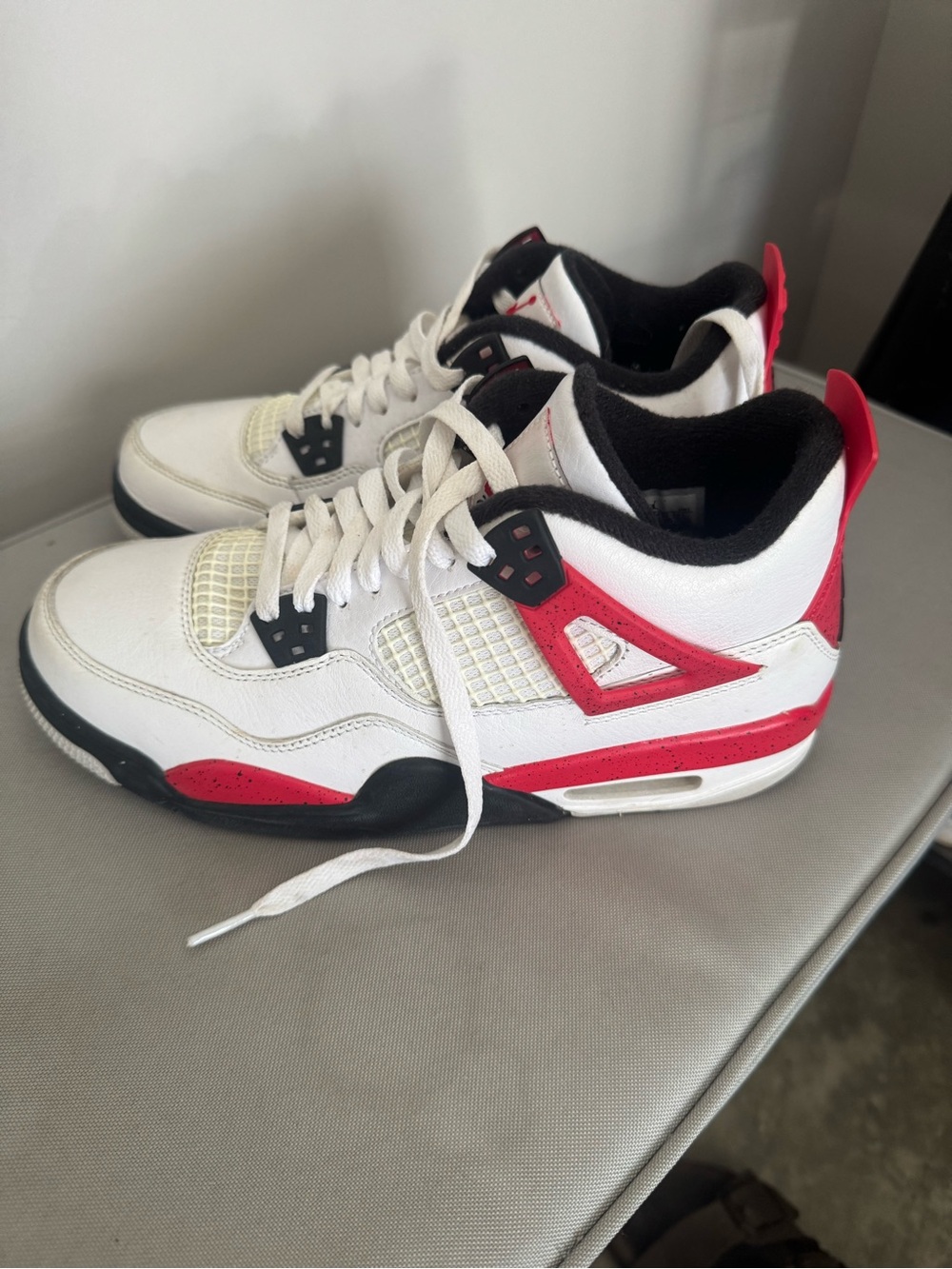 Kids White and Red Basketball Sneakers